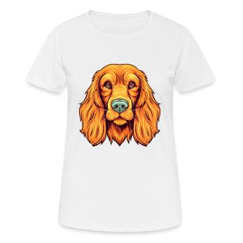Setter irlandais chien race aquarelle dessin animé Kawaii C - T-shirt respirant Femme - blanc - Devant - AI Model Female 172 dark (172cm)