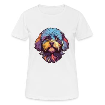 Shih-Poo Dog Breed Watercolor Cartoon Kawaii Color - Women's Breathable T-Shirt - white - Front - AI Model Female 172 dark (172cm)