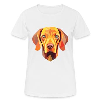 Vizsla chien race aquarelle dessin animé kawaii colorfu - T-shirt respirant Femme - blanc - Devant - AI Model Female 172 dark (172cm)