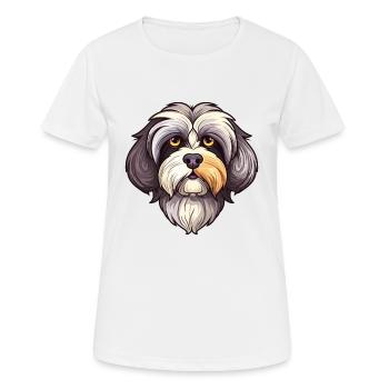 Havaneser Hund Rasse Aquarell Karikatur Kawaii Farbe - Frauen T-Shirt atmungsaktiv - Weiß - Vorne - AI Model Female 172 dark (172cm)