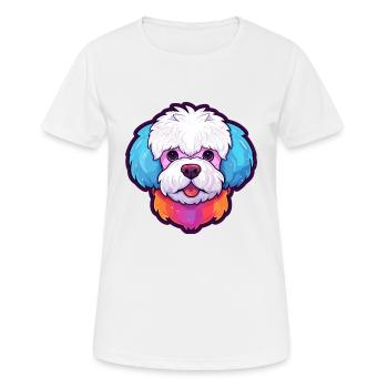 Bichon Frise chien race aquarelle dessin animé Kawaii C - T-shirt respirant Femme - blanc - Devant - AI Model Female 172 dark (172cm)