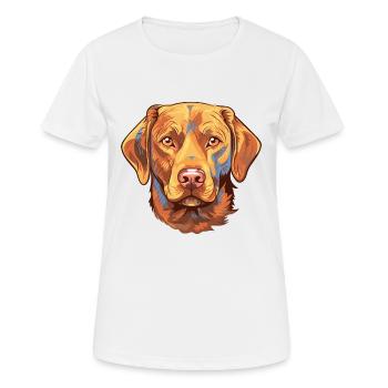 Chesapeake Bay Retriever Hunderasse Aquarellwagen - Frauen T-Shirt atmungsaktiv - Weiß - Vorne - AI Model Female 172 dark (172cm)