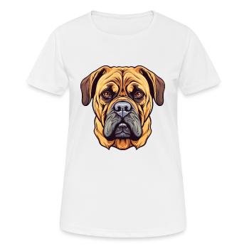 Bullmastiff chien race aquarelle dessin animé Kawaii Co - T-shirt respirant Femme - blanc - Devant - AI Model Female 172 dark (172cm)