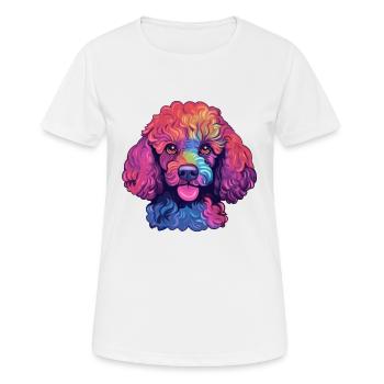 Toy Poodle Dog Breed Watercolor Cartoon Kawaii Col - Women's Breathable T-Shirt - white - Front - AI Model Female 172 dark (172cm)