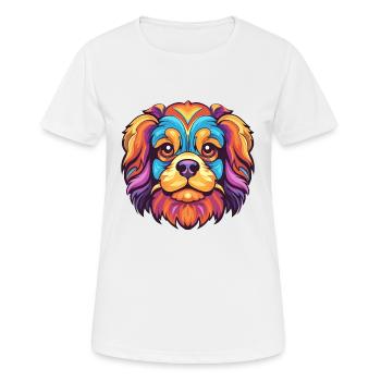 Épagneul tibétain chien race aquarelle dessin animé Kawai - T-shirt respirant Femme - blanc - Devant - AI Model Female 172 dark (172cm)