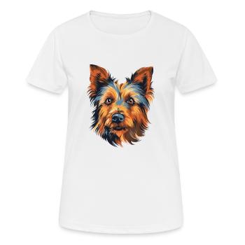 Terrier australien chien race aquarelle dessin animé Ka - T-shirt respirant Femme - blanc - Devant - AI Model Female 172 dark (172cm)