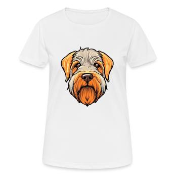 Soft Coated Wheaten Terrier Dog Breed Watercolor C - Women's Breathable T-Shirt - white - Front - AI Model Female 172 dark (172cm)