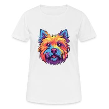 Cairn Terrier chien race aquarelle dessin animé Kawaii - T-shirt respirant Femme - blanc - Devant - AI Model Female 172 dark (172cm)