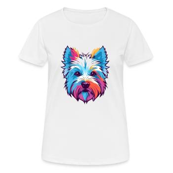 West Highland White Terrier Hunderasse Aquarell C - Frauen T-Shirt atmungsaktiv - Weiß - Vorne - AI Model Female 172 dark (172cm)