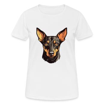 Manchester Terrier Dog Breed Watercolor Cartoon Ka - Women's Breathable T-Shirt - white - Front - AI Model Female 172 dark (172cm)