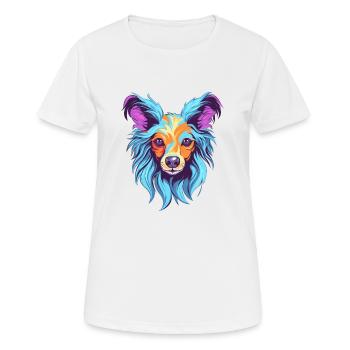 Chinesische Schopfhunderasse Aquarell-Karikatur Kawai - Frauen T-Shirt atmungsaktiv - Weiß - Vorne - AI Model Female 172 dark (172cm)