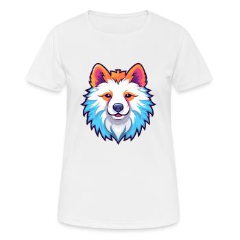Américain Esquimau chien race aquarelle dessin animé Kawai - T-shirt respirant Femme - blanc - Devant - AI Model Female 172 dark (172cm)