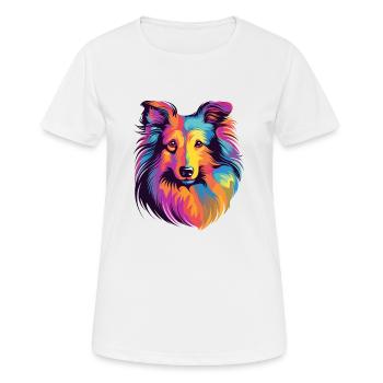 Sheltie chien race aquarelle dessin animé kawaii colorf - T-shirt respirant Femme - blanc - Devant - AI Model Female 172 dark (172cm)