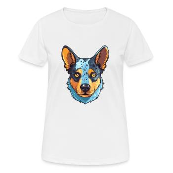 Australischer Rinderhund Rasse Aquarell Karikatur Kaw - Frauen T-Shirt atmungsaktiv - Weiß - Vorne - AI Model Female 172 dark (172cm)
