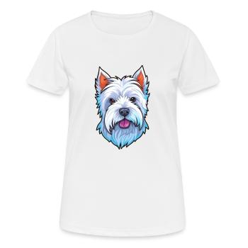 West Highland White Terrier Hunderasse Aquarell C - Frauen T-Shirt atmungsaktiv - Weiß - Vorne - AI Model Female 172 dark (172cm)