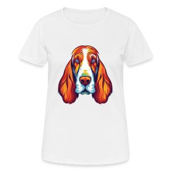 Basset Hund Hund Rasse Aquarell Karikatur Kawaii C - Frauen T-Shirt atmungsaktiv - Weiß - Vorne - AI Model Female 172 dark (172cm)