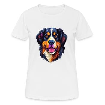 Bernese Mountain Dog Breed Watercolor Cartoon Kawa - Women's Breathable T-Shirt - white - Front - AI Model Female 172 dark (172cm)