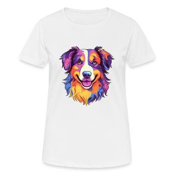 Australian Shepherd Dog Breed Watercolor Cartoon K - Women's Breathable T-Shirt - white - Front - AI Model Female 172 dark (172cm)