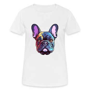 Französische Bulldogge Hunderasse Aquarell Karikatur Kawaii - Frauen T-Shirt atmungsaktiv - Weiß - Vorne - AI Model Female 172 dark (172cm)