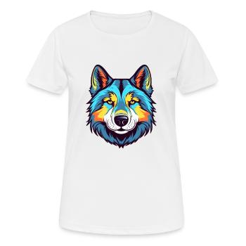 Husky sibérien chien race aquarelle dessin animé Kawaii - T-shirt respirant Femme - blanc - Devant - AI Model Female 172 dark (172cm)