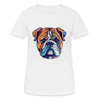 Bulldogge Hund Rasse Aquarell Karikatur Kawaii Colorf - Frauen T-Shirt atmungsaktiv - Weiß - Vorne - AI Model Female 172 dark (172cm)
