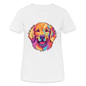 Golden Retriever Dog Breed Watercolor Cartoon Kawa - Women's Breathable T-Shirt - white - Front - AI Model Female 172 dark (172cm)