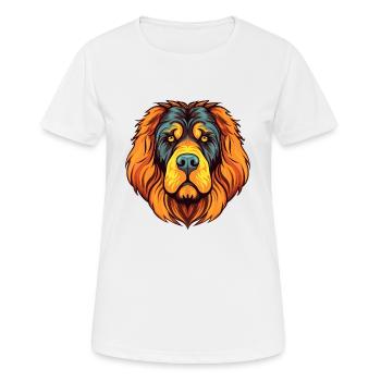 Tibetischer Mastiff Hunderasse Aquarell Karikatur Kawai - Frauen T-Shirt atmungsaktiv - Weiß - Vorne - AI Model Female 172 dark (172cm)