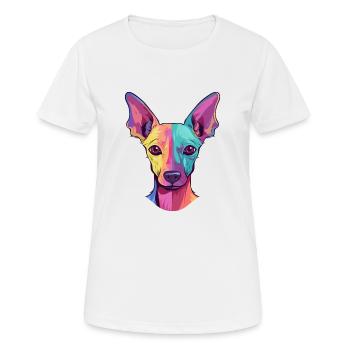 Mexican Hairless Dog Breed Watercolor Cartoon Kawa - Women's Breathable T-Shirt - white - Front - AI Model Female 172 dark (172cm)