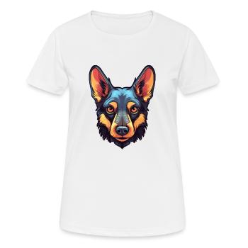 Australischer Kelpie Hund Rasse Aquarell Karikatur Kaw - Frauen T-Shirt atmungsaktiv - Weiß - Vorne - AI Model Female 172 dark (172cm)