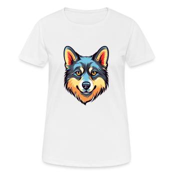 Alaska Klee Kai chien race aquarelle dessin animé Kawa - T-shirt respirant Femme - blanc - Devant - AI Model Female 172 dark (172cm)