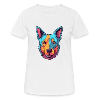 Australischer Rinderhund Rasse Aquarell Karikatur Kaw - Frauen T-Shirt atmungsaktiv - Weiß - Vorne - AI Model Female 172 dark (172cm)