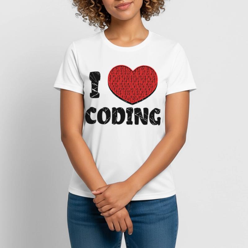 Code Developer Scripting Debug Heart Statement Women's Breathable T-Shirt