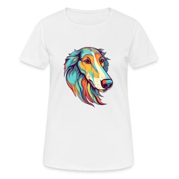 Silken Windhound Chien Race Aquarelle Dessin Animé Kawa - T-shirt respirant Femme - blanc - Devant - AI Model Female 172 dark (172cm)