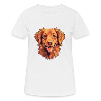 Nouvelle-Écosse Canard Tolling Retriever Race Eau - T-shirt respirant Femme - blanc - Devant - AI Model Female 172 dark (172cm)