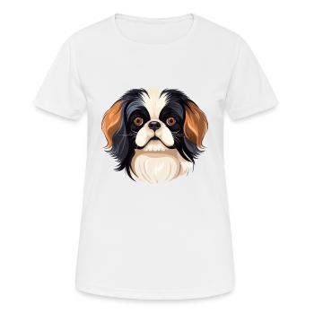 Japanese Chin Dog Breed Watercolor Cartoon Kawaii - Women's Breathable T-Shirt - white - Front - AI Model Female 172 dark (172cm)