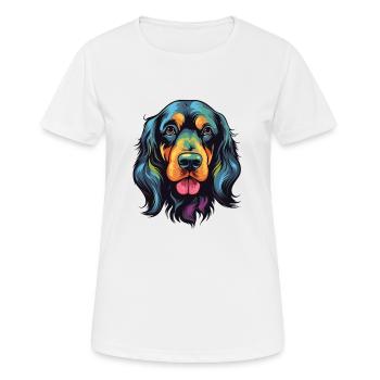 Gordon Setter Chien Race Aquarelle Dessin Animé Kawaii - T-shirt respirant Femme - blanc - Devant - AI Model Female 172 dark (172cm)