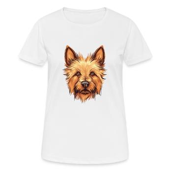 Norwich Terrier Chien Race Aquarelle Dessin animé Kawai - T-shirt respirant Femme - blanc - Devant - AI Model Female 172 dark (172cm)