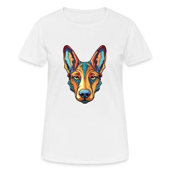 Lagotti Romagnoli Hunderasse Aquarell Karikatur Kaw - Frauen T-Shirt atmungsaktiv - Weiß - Vorne - AI Model Female 172 dark (172cm)