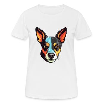 Rattenterrier Hunderasse Aquarell Karikatur Kawaii Co - Frauen T-Shirt atmungsaktiv - Weiß - Vorne - AI Model Female 172 dark (172cm)