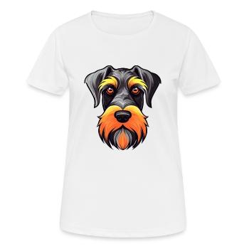 Schnauzer standard race de chien aquarelle dessin animé Ka - T-shirt respirant Femme - blanc - Devant - AI Model Female 172 dark (172cm)