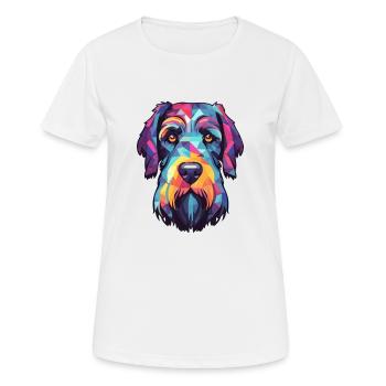 Giant Schnauzer Dog Breed Watercolor Cartoon Kawai - Women's Breathable T-Shirt - white - Front - AI Model Female 172 dark (172cm)