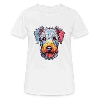 Pumi Chien Race Aquarelle Dessin animé Kawaii Coloré - T-shirt respirant Femme - blanc - Devant - AI Model Female 172 dark (172cm)