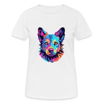 Mudi Hunderasse Aquarell Cartoon Kawaii Bunt - Frauen T-Shirt atmungsaktiv - Weiß - Vorne - AI Model Female 172 dark (172cm)