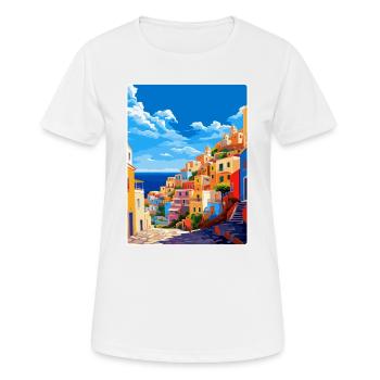 Ponza Italy Vintage Travel Poster WPA Art Souvenir - Women's Breathable T-Shirt - white - Front - AI Model Female 172 dark (172cm)
