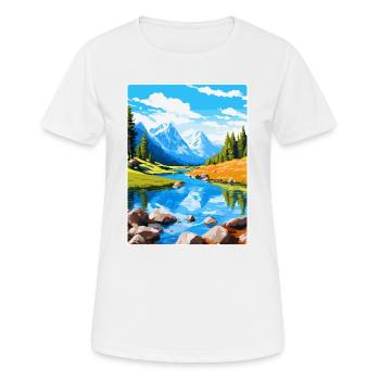 Aiguestortes I Estany de Sant Maurici Park Spanien - Frauen T-Shirt atmungsaktiv - Weiß - Vorne - AI Model Female 172 dark (172cm)