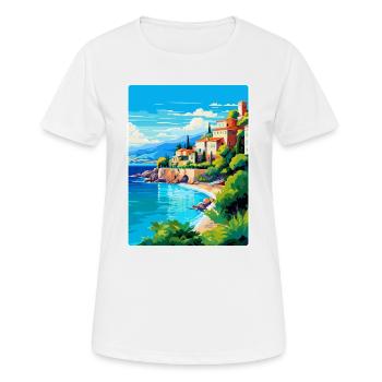 Côte d Azur Frankreich Vintage Reiseplakat Souvenir - Frauen T-Shirt atmungsaktiv - Weiß - Vorne - AI Model Female 172 dark (172cm)