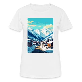 Ischgl Österreich Vintage Reiseplakat Souvenir WPA - Frauen T-Shirt atmungsaktiv - Weiß - Vorne - AI Model Female 172 dark (172cm)