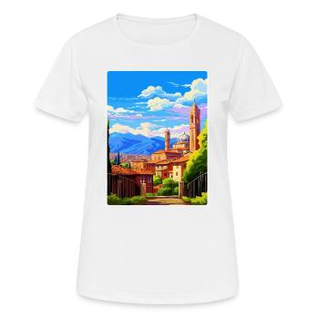 Bergamo Italien Vintage Reiseposter WPA Souvenir - Frauen T-Shirt atmungsaktiv - Weiß - Vorne - AI Model Female 172 dark (172cm)