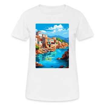 Crète Grèce Affiche de voyage vintage WPA Souvenir - T-shirt respirant Femme - blanc - Devant - AI Model Female 172 dark (172cm)