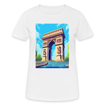 Arc de Triomphe Paris France Vintage Poster de voyage - T-shirt respirant Femme - blanc - Devant - AI Model Female 172 dark (172cm)